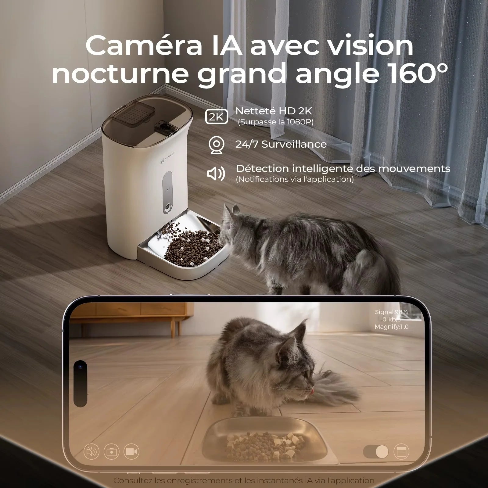 Nourrissez votre chat à distance, en toute sérénité.